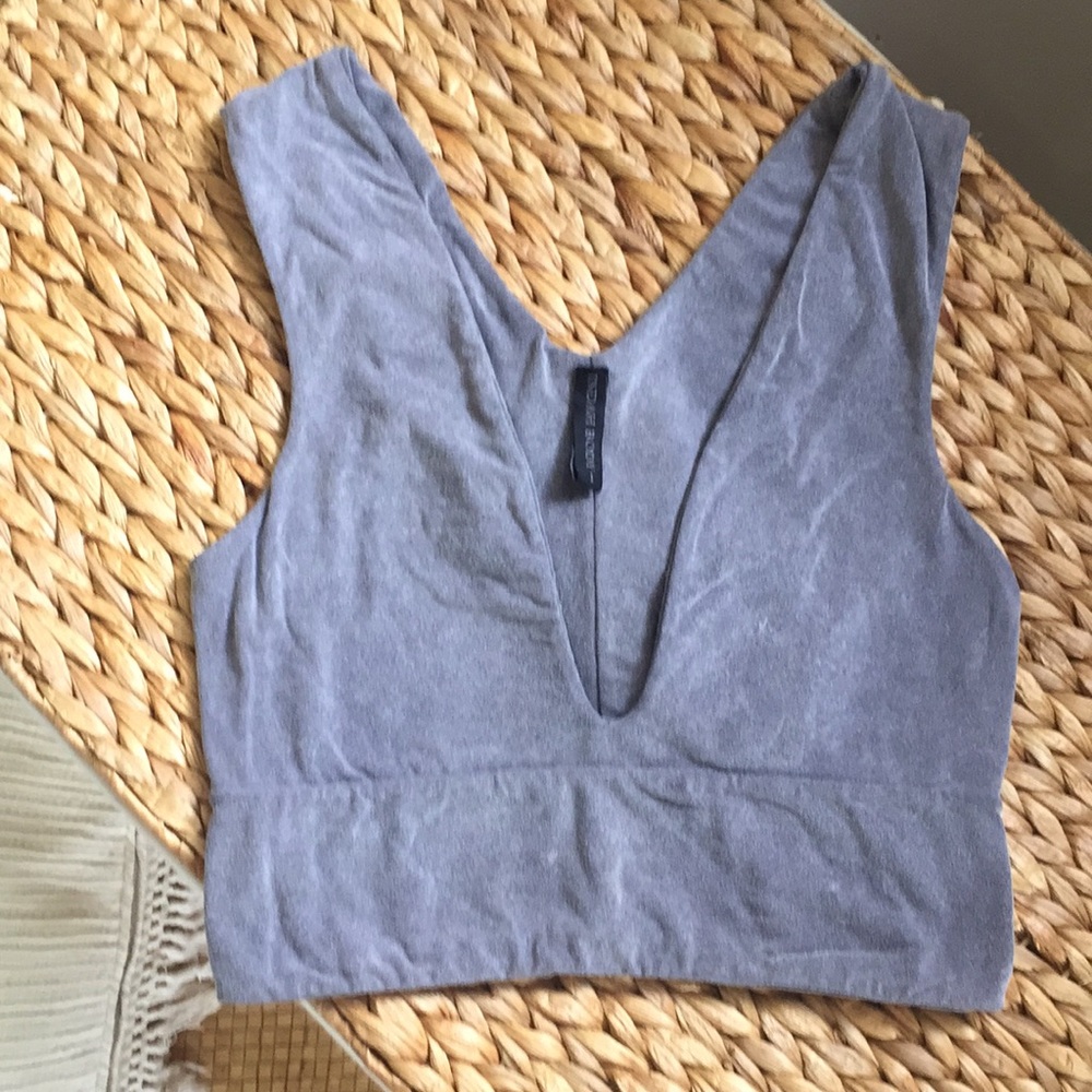 Indah Body crop top bra, grey, small